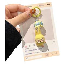 Load image into Gallery viewer, Labubu Lazy Yoga Series Plush Phone Strap
