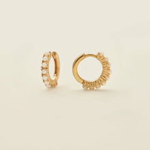 Load image into Gallery viewer, Pearl Huggie Hoop Earrings
