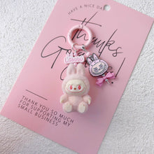 Load image into Gallery viewer, Mini Labubu Keychain Bag Charm With Bow