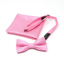 Load image into Gallery viewer, Poly Woven Men's Banded Bow Tie and Hanky Set - BTH6308