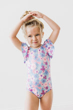 Load image into Gallery viewer, Love Blooms S/S Flutter Sleeve Leotard