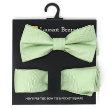 Load image into Gallery viewer, Poly Woven Men's Banded Bow Tie and Hanky Set - BTH6308