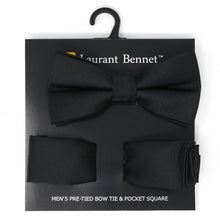 Load image into Gallery viewer, Poly Woven Men's Banded Bow Tie and Hanky Set - BTH6308