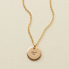 Load image into Gallery viewer, Heart Disc Necklace - 3/8"