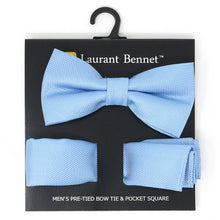 Load image into Gallery viewer, Poly Woven Men's Banded Bow Tie and Hanky Set - BTH6308