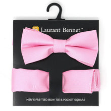 Load image into Gallery viewer, Poly Woven Men's Banded Bow Tie and Hanky Set - BTH6308