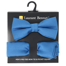 Load image into Gallery viewer, Poly Woven Men's Banded Bow Tie and Hanky Set - BTH6308