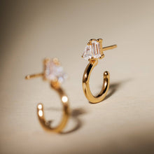 Load image into Gallery viewer, Toi et Moi Hoop Earrings