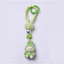Load image into Gallery viewer, Flocked Mini Labubu Beaded Keychain Bag Charm