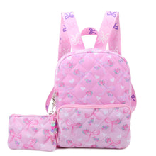 Load image into Gallery viewer, Quilted Scrunchies Printed Mini Backpack with Coin Purse