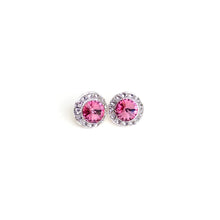 Load image into Gallery viewer, GO GIRL 18MM CELESTIAL BUTTON COLOR EARRINGS - SILVER PLATE