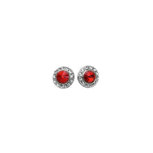 Load image into Gallery viewer, GO GIRL 18MM CELESTIAL BUTTON COLOR EARRINGS - SILVER PLATE