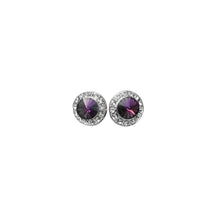 Load image into Gallery viewer, GO GIRL 18MM CELESTIAL BUTTON COLOR EARRINGS - SILVER PLATE