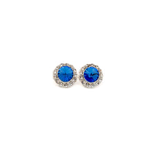 Load image into Gallery viewer, GO GIRL 18MM CELESTIAL BUTTON COLOR EARRINGS - SILVER PLATE