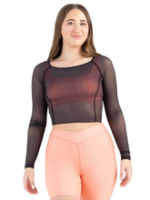 Load image into Gallery viewer, Capezio SUNSET NOSTALGIA DUSK LONGSLEEVE MESH TOP- 12247W