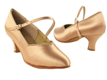 Load image into Gallery viewer, Very Fine S9138 Tan Satin Ladies Ballroom Shoe Tan Satin