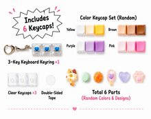 Load image into Gallery viewer, Trending DIY Keyboard Keychain Kit – Clickable 3-Keycap Set!