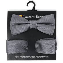 Load image into Gallery viewer, Poly Woven Men's Banded Bow Tie and Hanky Set - BTH6308