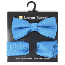 Load image into Gallery viewer, Poly Woven Men's Banded Bow Tie and Hanky Set - BTH6308