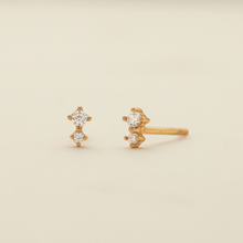 Load image into Gallery viewer, Luxe Double Stone Stud Earrings