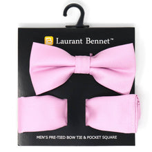 Load image into Gallery viewer, Poly Woven Men's Banded Bow Tie and Hanky Set - BTH6308