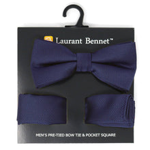 Load image into Gallery viewer, Poly Woven Men's Banded Bow Tie and Hanky Set - BTH6308