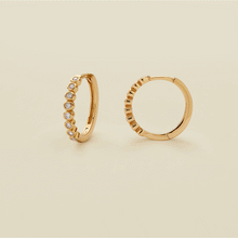 Load image into Gallery viewer, CZ Poppy Hoop Earrings