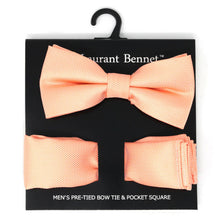 Load image into Gallery viewer, Poly Woven Men's Banded Bow Tie and Hanky Set - BTH6308