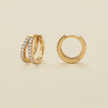Load image into Gallery viewer, CZ Split Hoop Earrings