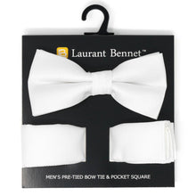 Load image into Gallery viewer, Poly Woven Men's Banded Bow Tie and Hanky Set - BTH6308