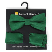 Load image into Gallery viewer, Poly Woven Men's Banded Bow Tie and Hanky Set - BTH6308