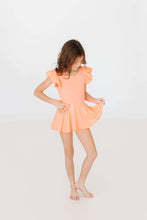 Load image into Gallery viewer, Neon Coral S/S Twirl Leotard